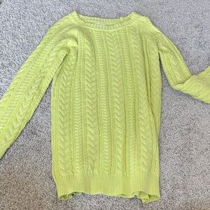 Lime Cable Knit Sweater